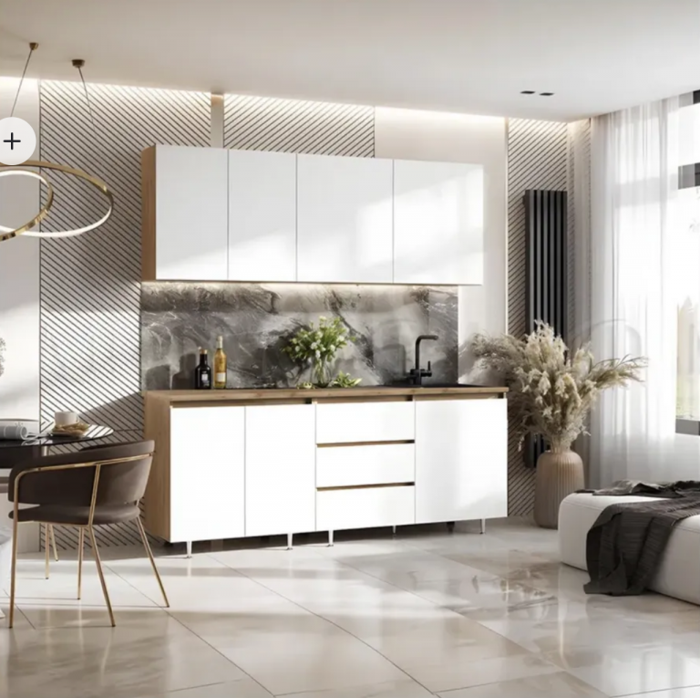 Кухня Челси 2 метра Белый глянец