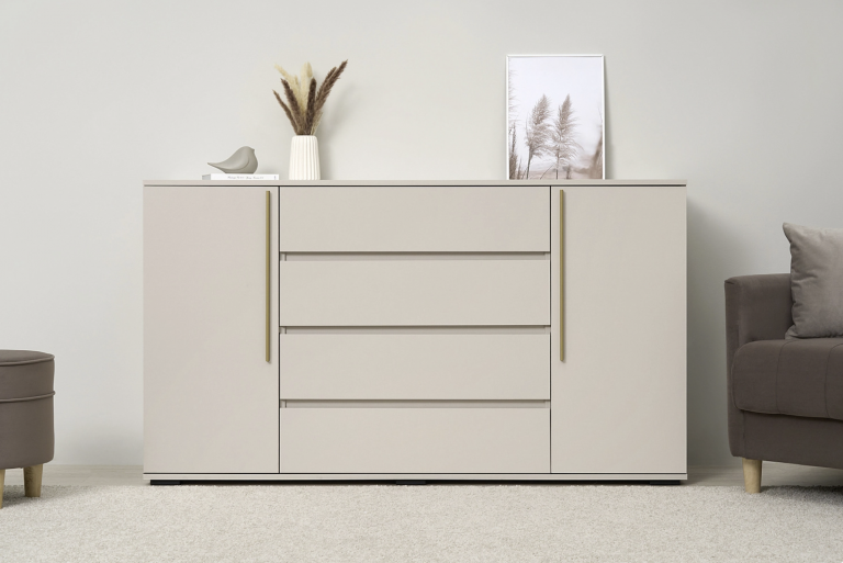 Комод Норд 2 двери 4 ящика золото кашемир