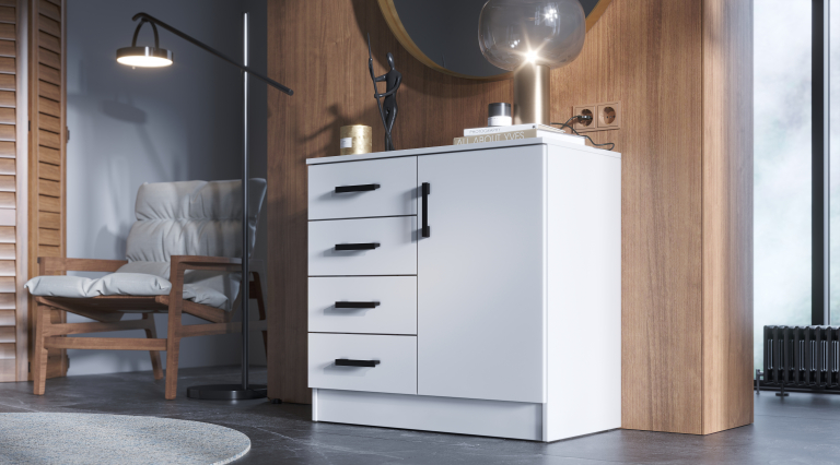 Комод К800-1Д Белый гладкий